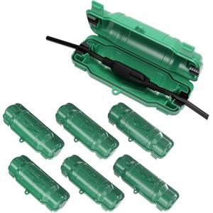 7 Pack Outdoor Extension Cord Safety Cover with Waterproof Seal IP54 Water-Resistant, Weatherproof Electrical Connection Box with 2 Latches, Plug, Socket, Holiday Decoration Light, Green