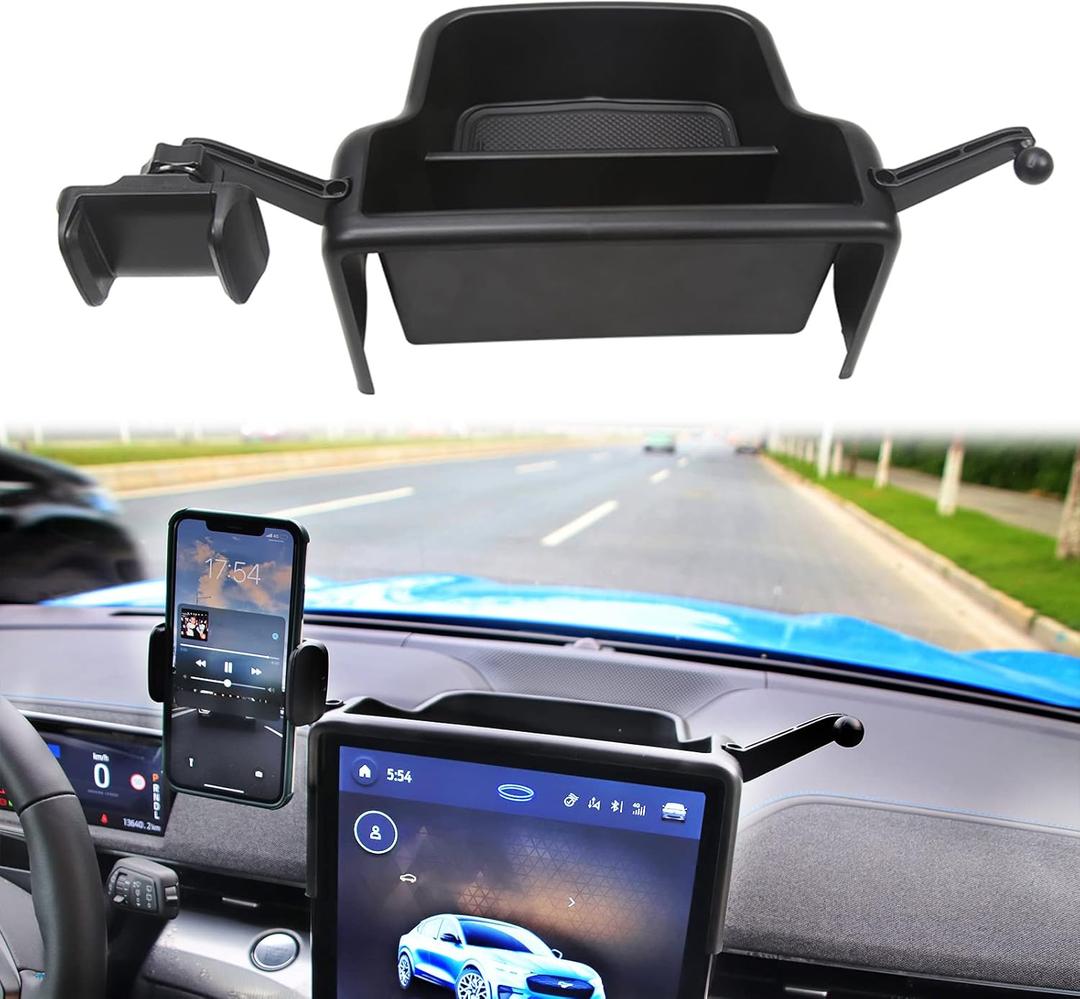 Z8 for Mustang Mach-E 2021 2022 2023 Center Console Organizer Storage Tray Box with Phone Holder Ford Dashboard Organizer Accessories