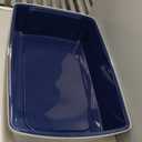 IRIS USA Cat Litter Box XX-Large Open Top with High Sided Walls Tall Scatter Shield Scoop Included Easy Clean Plastic Pan for Big Cats Kittens Multi-Cat Households 30"L x 20"W x 14"H Navy