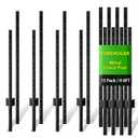 FOREHOGAR Metal Fence Post Black Splicing 6 feet, Pack of 15, T Posts for Fences Wire Mesh, No Dig Steel Stakes Fencing for Garden Yard Farm Outdoor Light Duty