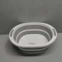 Collapsible Wash Basin, 7.5L Dish Tub Sink Basin Folding Dish Pans for Kitchen Sink, 2-in-1 Dishpan + Cutting Board, Portable Sink Dish Basin for Camping BBQ Prep Tub Washing Bin Bucket for Cleaning