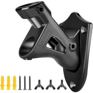 Stainless Steel Heavy Duty Flag Pole HolderWall Mount House & Estate Flag Pole Bracket Flag Pole mounting Bracket 2 Positions for 1 Flag Pole (Black)