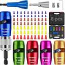 Wire Stripper for Drill - 2025 Upgraded Electric Wire Stripping and Twisting Tool for AWG 14-12-10-8-6, Wire Stripper Tool for Power Drill, Nut Twister Stripping and Connector Kit (8PCS) (Extra Large, Black)