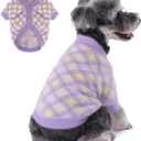 Dog Sweater, Sweaters for Small Dogs, Warm Soft Pet Clothes for Puppy, Medium Large Cat, Dogs Girl or Boy, Dog Shirt for Winter Christmas (Purple, Small)