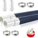 1.5inch Pool Filter Hose Kit, 6 FT & 3 FT Pool Hoses for Above Ground Pools | 1-1/2 inch Pool Pump Hose Replacement Kit; Adapters & Clamps Included; Pool Pumps & Filter Systems; Windproof, Sun-resistant