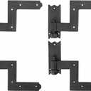 Renovators Supply Manufacturing Pack of 2 Wrought Iron Lift-Off Pintle Shutter Hinges  6.5" Black Colonial Window & Gate Hardware