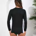 Halcurt Women's Long Sleeve Rash Guard Swim Shirt with Built in Bra Lightweight UPF50+ Quick Dry Swimsuit Top (M)