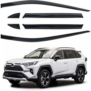 Side Window Visor 6 Piece Set for Toyota RAV4 2019 2020 2021 2022 2023 2024 Safe RAIN Out-Channel Guard Deflector Window Deflectors Vent Deflectors (for RAV4 19-25 6-Piece Set)