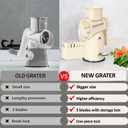 Chef Power Premium Quality Rotary Cheese Grater with Handle - Kitchen Accessories Cucumber Slicer Vegetable Salad Grater, Vegetable Grater - Cheese Grater (Beige)