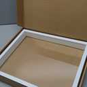 11x14 Shadow Box Display Case with Tempered Glass, White Wooden Large Memory Shadow Box Frame with Soft Linen Back