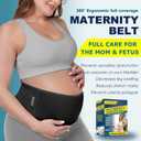 ChongErfei Pregnancy Belly Band Maternity Belt Back Support Abdominal Binder Back Brace - Relieve Back, Pelvic, Hip Pain for Pregnancy Recovery(Black,One Size)