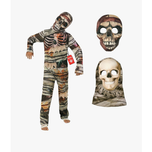 Morph Mummy Costume for Kids, Two-Faced Mummy Outfit, Halloween Mummy Costume for Children, Spooky Dress-Up Fun