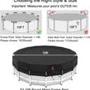 QH.HOME 10ft Round Pool Cover,[Ultimate Windproof & Tear-Resistant Fabric],Snug Fit with Patented Ratchet & Weight Rings,Solar Cover for Above Ground Pools, Blocks Leaves &Waterproof