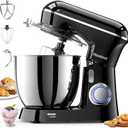 Stand Mixer, 6.5QT 10-Speed Tilt-Head Electric Stand Mixer, 3-In-1 Kitchen Mixer with Bowl, Dough Hook, Whisk and Beater, Food Mixer for Baking, Cake and Most Home Cooks, Black