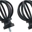 2PCS Spiral Cage Curtain Rod End Caps 5/8 Inch Diameter with M5 Screws Roman Rod Plugs for Offices Living Rooms Bedrooms and Bathrooms