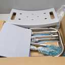 Folding Shower Chair Seat, 17.5" Stainless Steel Small Shower Chair for Inside Shower with Pad, 400lbs Portable Travel Shower Stool, Safety Anti-Slip Bath Chair for Seniors, Disabled, Gray