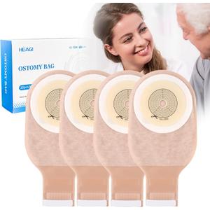 20 Pack Colostomy Bags, One Piece Ostomy Bag Ostomy Supplies, 15 mm-60 mm Cut to Fit Drainable Pouches with Closure for Ileostomy Stoma Care