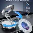 CloudValley Magnetic Car Phone Holder - Vacuum Suction Cup Phone Mount 360 Adjustable, Durable Metal Stand for iPhone & Android, Portable Magnetic Holder for Dashboard/Windshield/Gym Mirror (Silver)