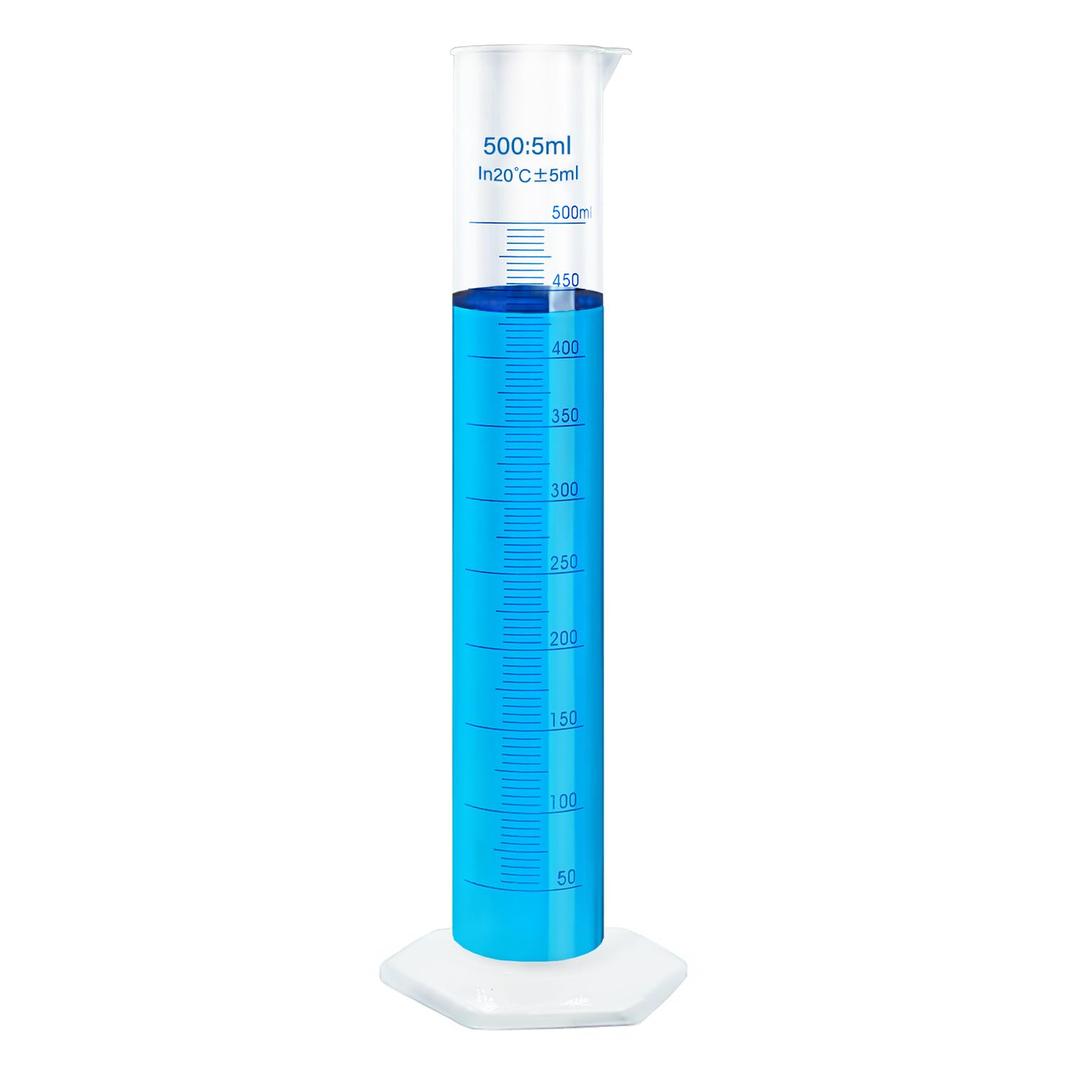 500ml Plastic Measuring Graduated Cylinder, Polypropylene Plastic, 2-Sided Marking, Ideal for Science, School and Home Lab, HUAOU, Pack of 1