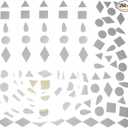 Squares & Triangles Mirror Mosaic Tiles - Round, Teardrop & Diamond Shapes - Acrylic Mirror Pieces - 5 Shapes - Silver - 250pcs for DIY Crafts