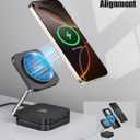 3-in-1 Wireless Charging Station for iPhone 16 15 14 13 12, Airpods, Apple Watch, Travel Charger Station for Multiple Devices, Best Travel Gifts for Men Who Have Everything Black