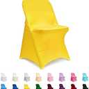 ManMengJi Yellow Folding Chair Covers, Spandex Folding Chair Covers 12 PCS, Banquet Chair Slipcovers for Party, Wedding, Holidays, Celebration