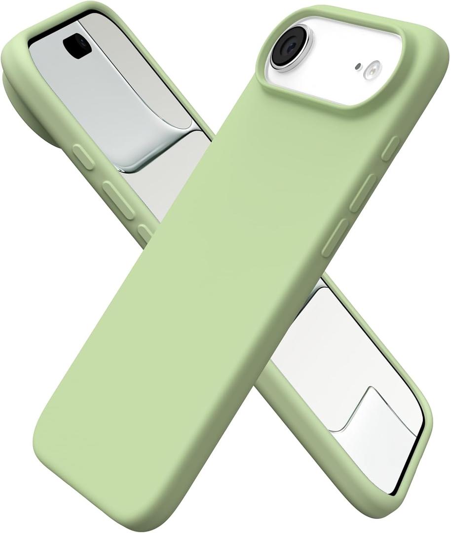 ORNARTO for iPhone Air Case 6.5", Slim Liquid Silicone 3 Layers Soft Gel Rubber Shockproof Protective Cover with Anti-Scratch Microfiber Lining-Matcha