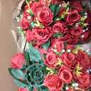 NUPTIO Flower Wedding Centrepieces for Tables - 6 Pcs 9.5in Diameter Crimson Artificial Flowers Rose Ball for Centerpieces Table - Fake Rose Arrangements for Weddings Birthday Party Decor