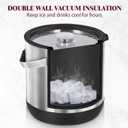 6.8L/7QT Large Insulated Ice Bucket with Lid & Scoop,Double-Wall Ice Bucket for Parties,Cocktail Bar(Black) (EXP 07/16/26)
