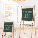 YOHOOLYO Kids Easel Wooden Children Art Easel Paper Roll,Double Sided Magnetic Whiteboard Chalkboard Dry Eraser Adjustable Height for Boys Girls Gifts