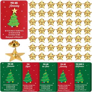 Christmas Employee Appreciation Gifts Star Pin Inspirational Greeting Card for Coworker Teacher Recognition