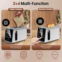 Touch Screen Toaster 2 Slice, Stainless Steel Smart Digital Toasters with Single Slot Toasting, Memory Function, 5 Bread Types & 6 Shade Settings,1.5" Wide Slot, 900W