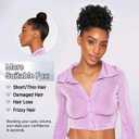 Curly Drawstring Ponytail Extension for Black Women Short Afro Kinky Curly Drawstring Ponytail Synthetic Natual Black Fake Ponytail Extension Curly Messy Hair Buns for Black Women (Natural Black)