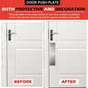 6 Pcs Door Scratch Protection Plate Door Metal Kick Plate 4" x 16" Self Adhesive Stainless Steel No Drill Kickplate for Interior, Exterior Doors, Sliver