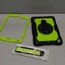 SEYMAC stock Case for iPad 9th/ 8th/ 7th Generation 10.2'', Shockproof with Screen Protector, Pencil Holder [360 Rotating Hand Strap] & Stand, for iPad 10.2 inch 2021-2019 (Green+Black)