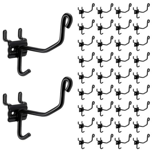 Otoolling 40pack Slat Wall Gun Cradles Heavy Duty Gridwall Gun Cradles Black Metal Display Hanger Vinyl Coated Horizontal Hooks for Rifle Shotgun and Bow