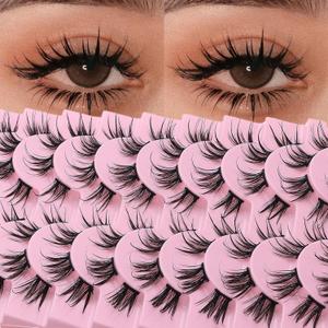 DSLONG Cluster Manga Lashes Wet Look Effect Spiky Anime Wet Lashes DIY Individual Eyelash Extensions Japanese Cosplay Eyelash Extensions Reusable (A3)