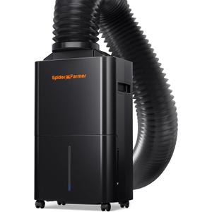 Spider Farmer Upgraded Dehumidifier with Drain Hose 2000 Sq.Ft.Dehumidifier with Humidity Control Display, Air Duct, 24-Hour Timer, Provides Powerful Dehumidification for Grow Tent and Home
