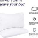 Nuzzle Pillow Cases King Size, 100% Cotton Pillowcases with Envelope Closure, White Pillow Covers 20 x 36 inches, Pillow Protector with 300 Thread Count Soft and Breathable