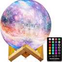 Moon Lamp, Night Light, 16 Colors LED Moon Light 7.0 inch 3D Printing Kids Light Lamp with Stand, Remote&Touch Control, USB Rechargeable, Gift for Kids Friends Parent Birthday Christmas New Year