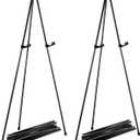 Acrux7 2 Pack Easel Stand for Display, 63 Inch Foldable Portable Easels for Signs, Black Metal Tripod Easels Poster Easel for Wedding Sign Painting