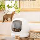 MeoWant Self-Cleaning Cat Litter Box, 75L Extra Large Open Automatic Cat Litter Box for Multi Cats, Integrated Safety Protection/APP Control/Odor Removal Smart Box with Mat & Liner