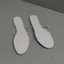 Women Flats Sandals, Studded Jelly Shoes Size 9 Red Dressy Summer Beach Rivets Strappy Jellies Slide Slip On Open Toes (8, White)