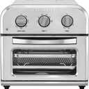 Cuisinart Compact Air Fryer Toaster Oven, Stainless Steel Fryer with 6-in-1 Functions, Adjustable Temperature, Includes Oven Rack, Baking Pan and Air Fry Basket, TOA-26