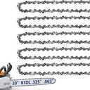 5 Pack 20 Inch Chainsaw Chain Fit Stihl .325" Pitch .063" Gauge 81 Drive Links for 26RS-81, 26RM3-81 for Stihl MS290, MS291, MS271, MS261, 3639-005-0081, Oregon V81, L81, 22LPX081G and More
