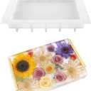 13.5" Rectangular x 2" Deep Large Tray Mold, Silicone Tray Board Table Clock Mold for Epoxy Resin, Floral Preservation Bouquet