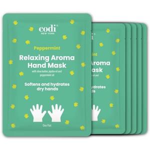 Codi New York Relaxing Aroma Hand Mask 6 Pairs | Natural Scent | Soothes & Hydrates Dry Hands | Hydrating Hand Treatment for Rough Skin & Dry Cuticles | Home Spa Gloves | Korean Skincare (Peppermint)