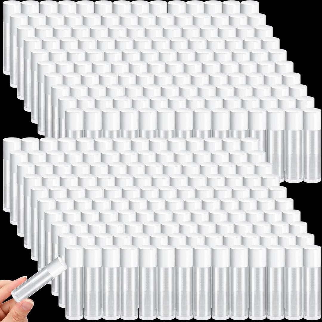 Nuanchu 500 Pcs 0.19 oz/ 5.5 ml Empty Lip Balm Tubes Round PVC Lip Gloss Tubes with Caps Lightweight Clear Balm Containers Refillable for Homemade DIY