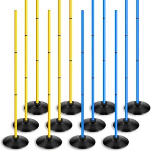 Agility Training Poles Set (Spike/Water/Rubber Base with 3.3ft/1m to 4.9ft/1.5m Poles)