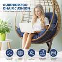 Egg Chair Cushion Replacement Outdoor Hanging Chair Cushion for Patio Furiture Hammock Swing Cushion 47x35x7 Inches (Blue)